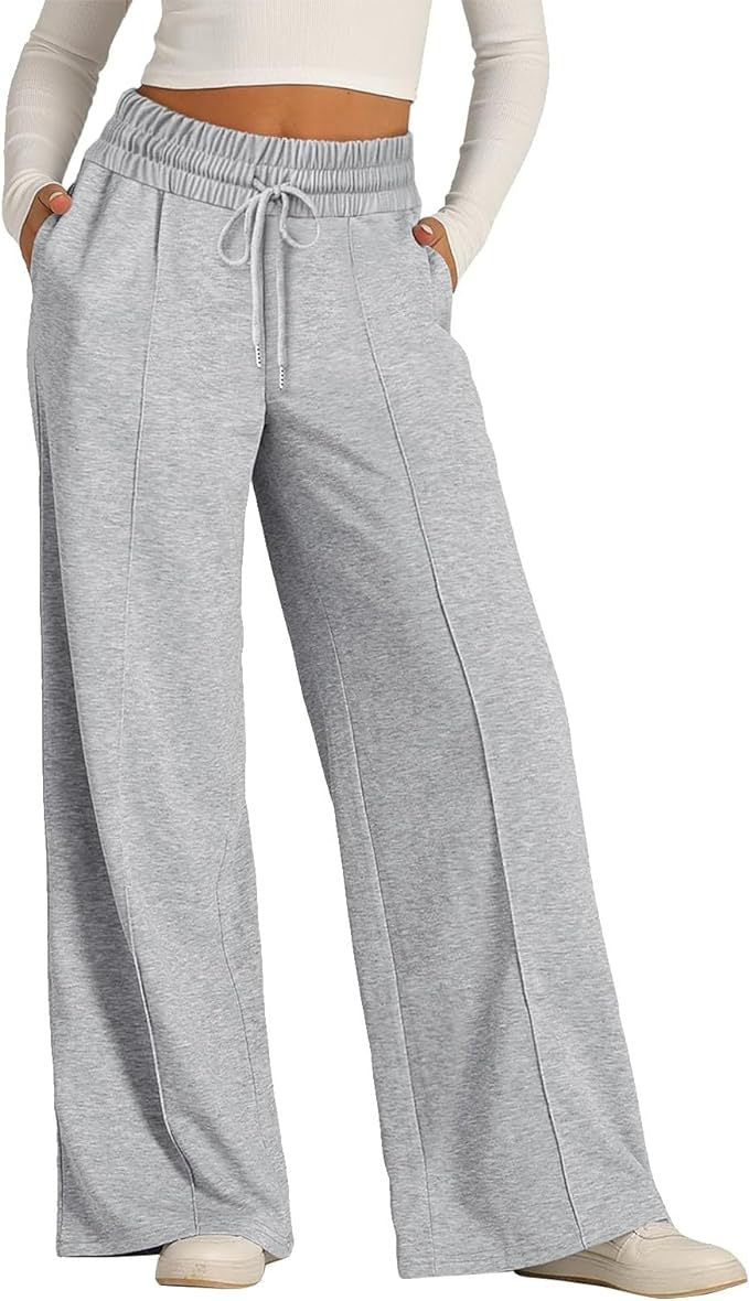 Solid-color casual wide-leg pants