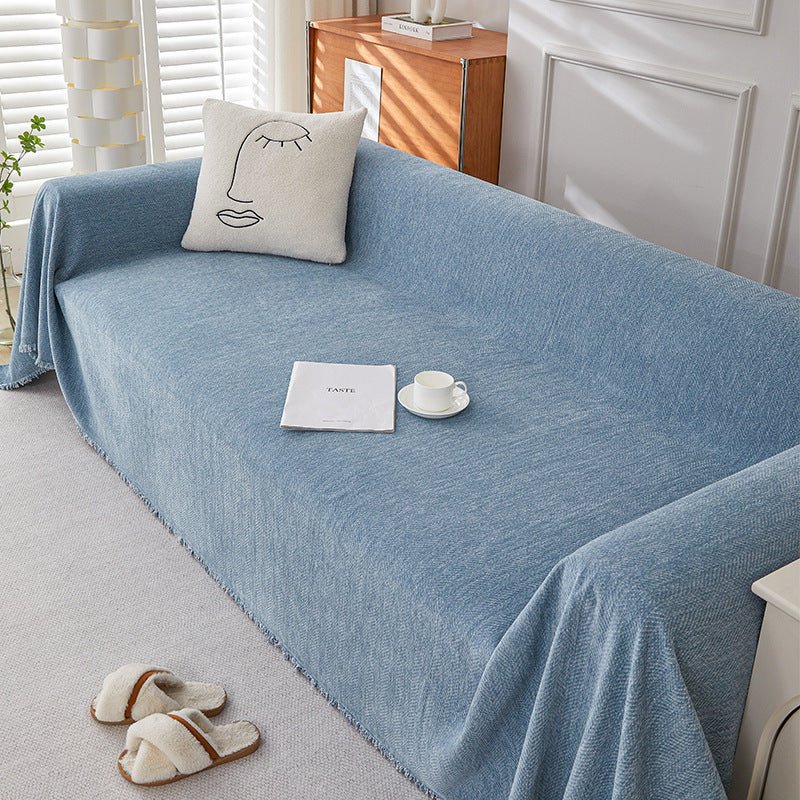 Solid Color Chenille Sofa Towel