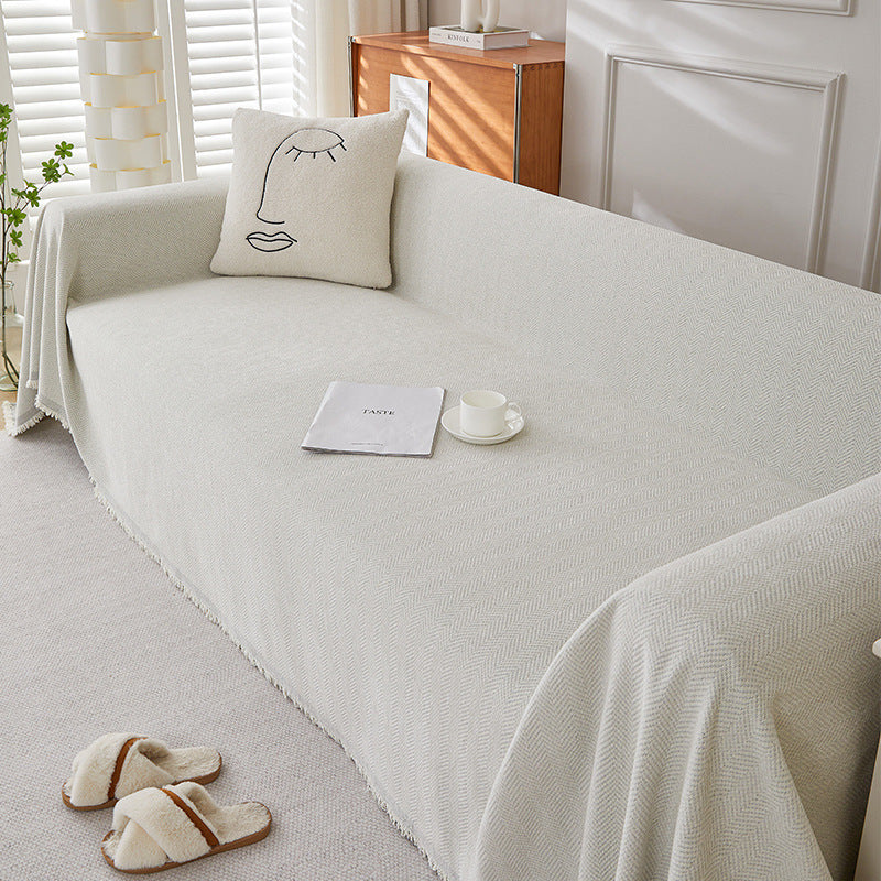 Solid Color Chenille Sofa Towel