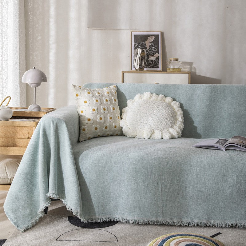 Solid Color Chenille Sofa Towel