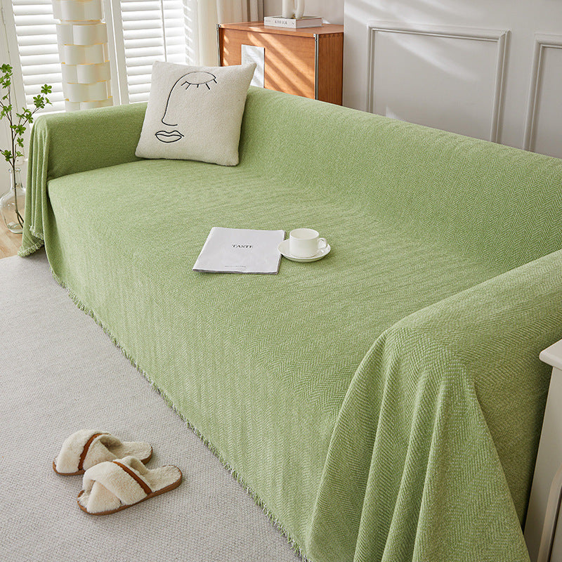 Solid Color Chenille Sofa Towel