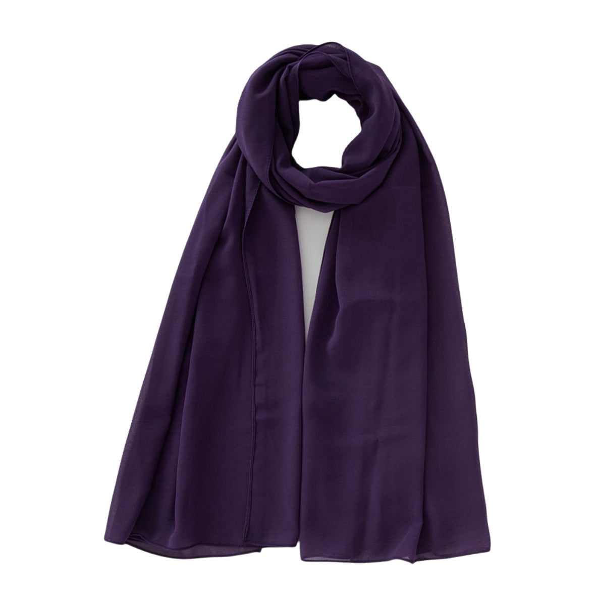 Solid-color chiffon headscarf for women
