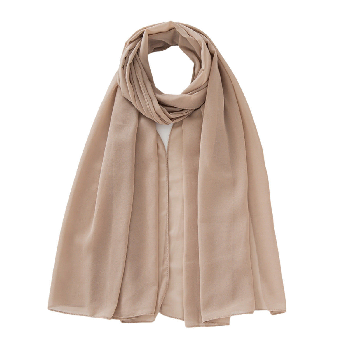 Solid-color chiffon headscarf for women