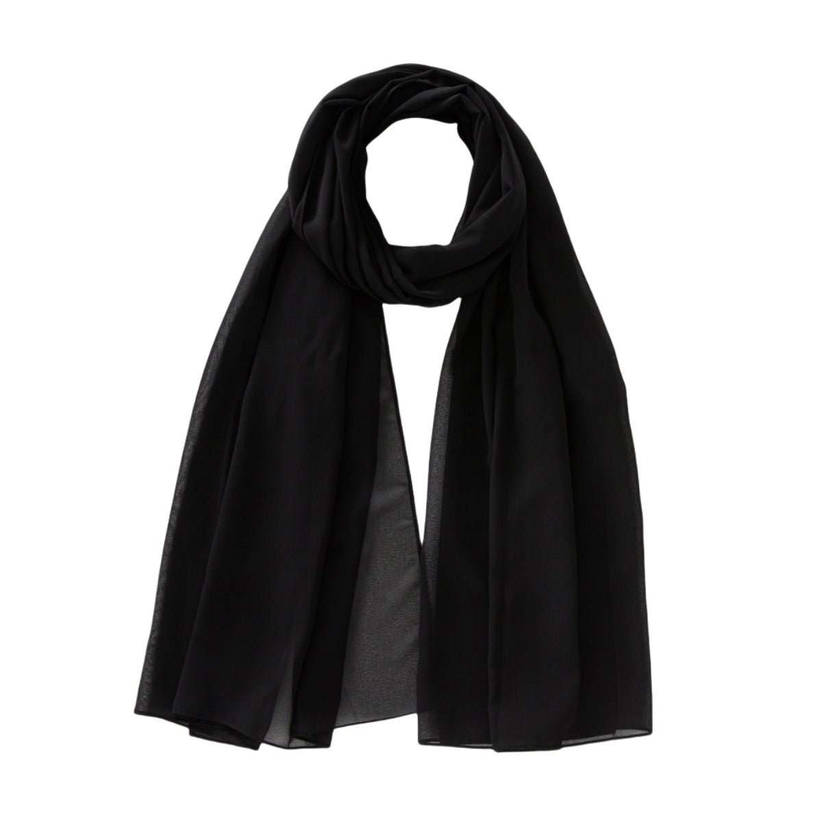 Solid-color chiffon headscarf for women
