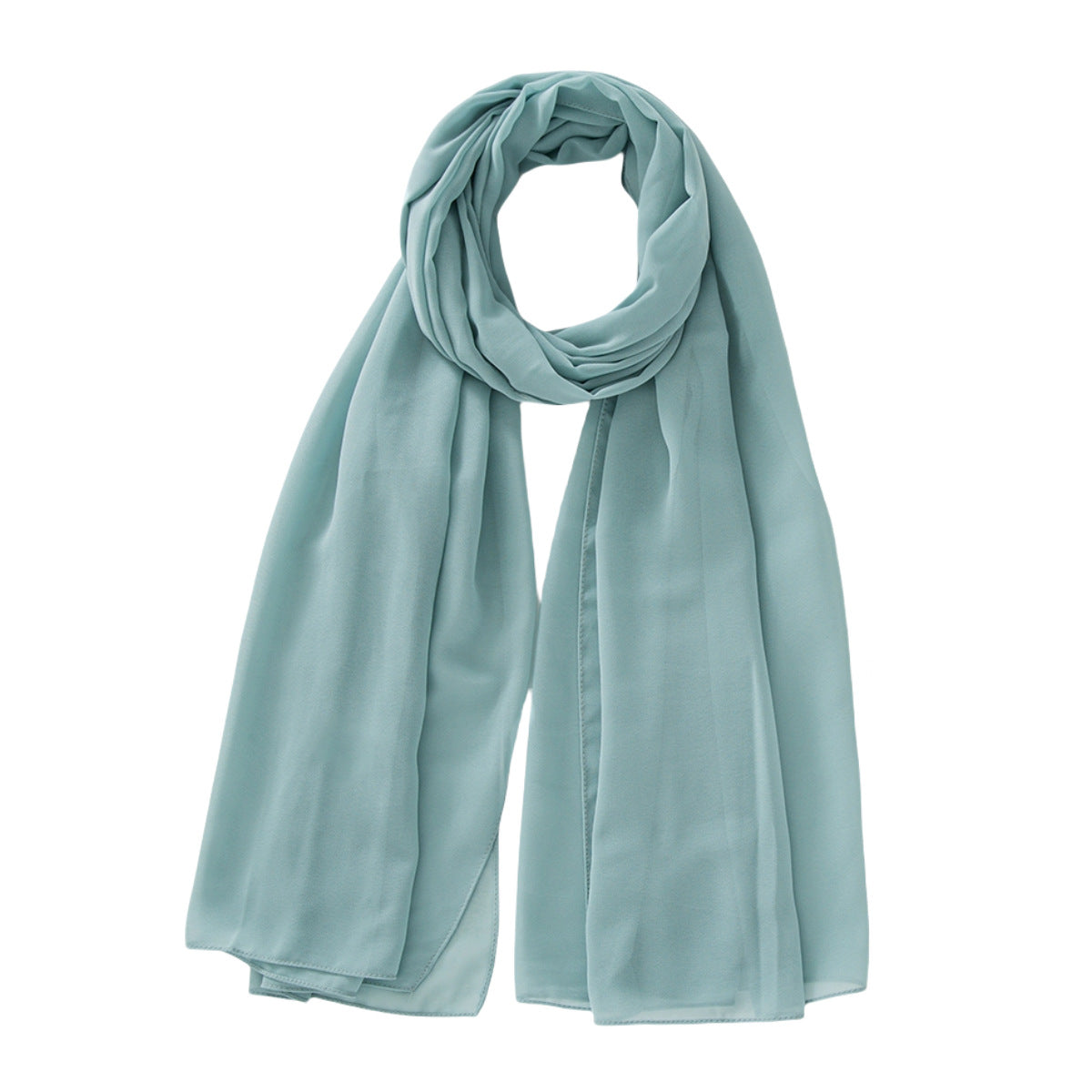 Solid-color chiffon headscarf for women