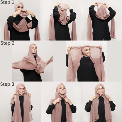 Solid Color Chiffon Headscarf