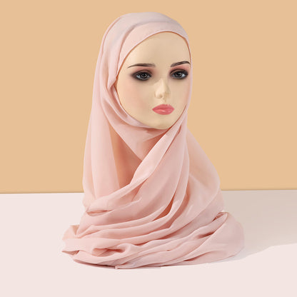 Solid-color chiffon ladies' scarf headscarf