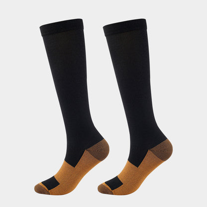 Solid-color compression socks