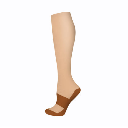 Solid-color compression socks