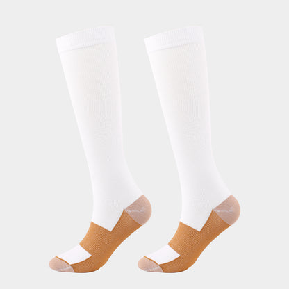 Solid-color compression socks