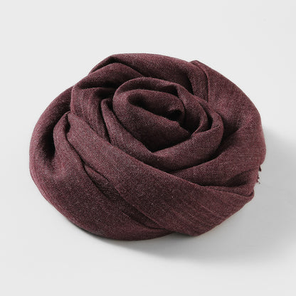Solid Color Cotton Linen Scarf for Women