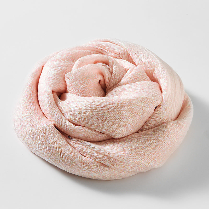 Solid Color Cotton Linen Scarf for Women