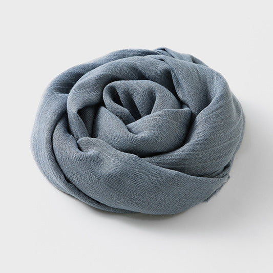 Solid Color Cotton Linen Scarf for Women