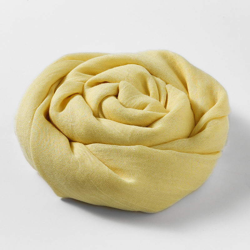 Solid Color Cotton Linen Scarf for Women
