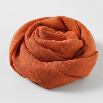 Solid Color Cotton Linen Scarf for Women