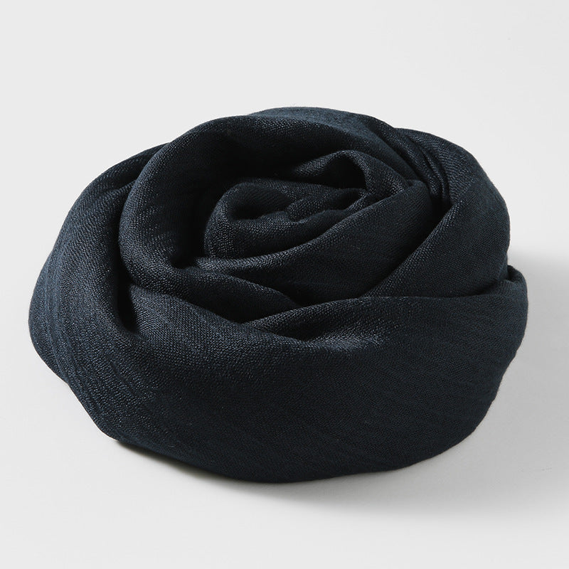 Solid Color Cotton Linen Scarf for Women