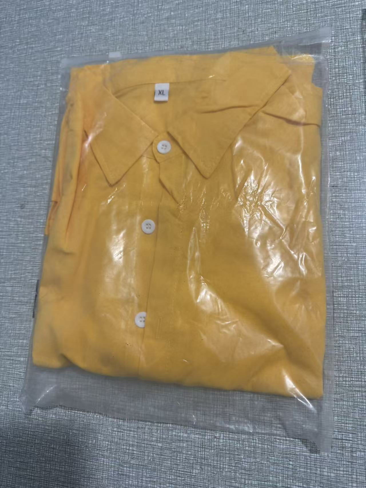 Solid-color cotton-linen shirt