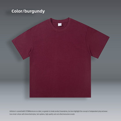 Solid color crew neck short-sleeved t-shirt