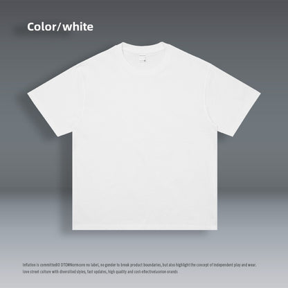 Solid color crew neck short-sleeved t-shirt