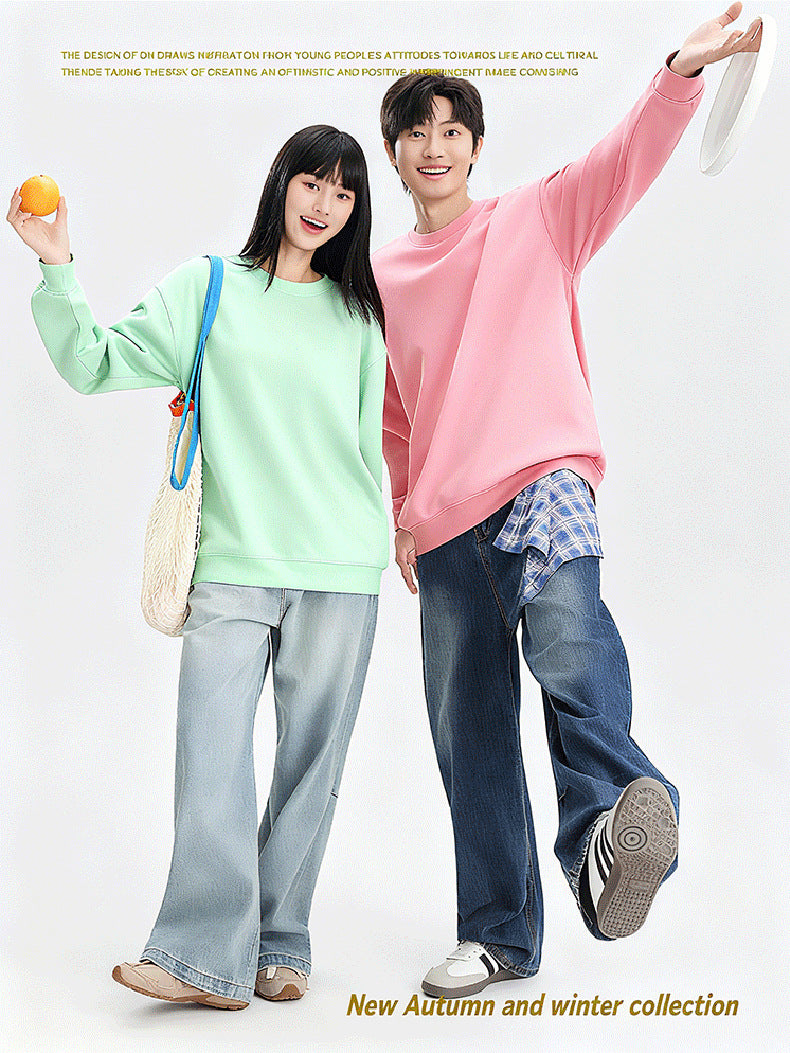 Solid color crew neck sweatshirt