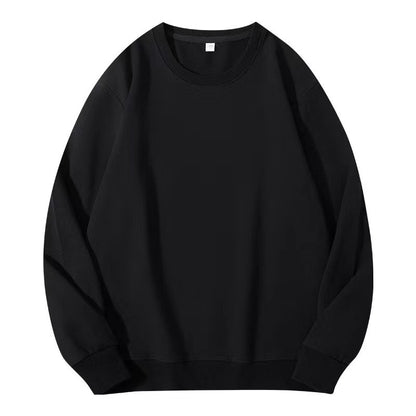 Solid color crew neck terry sweatshirt