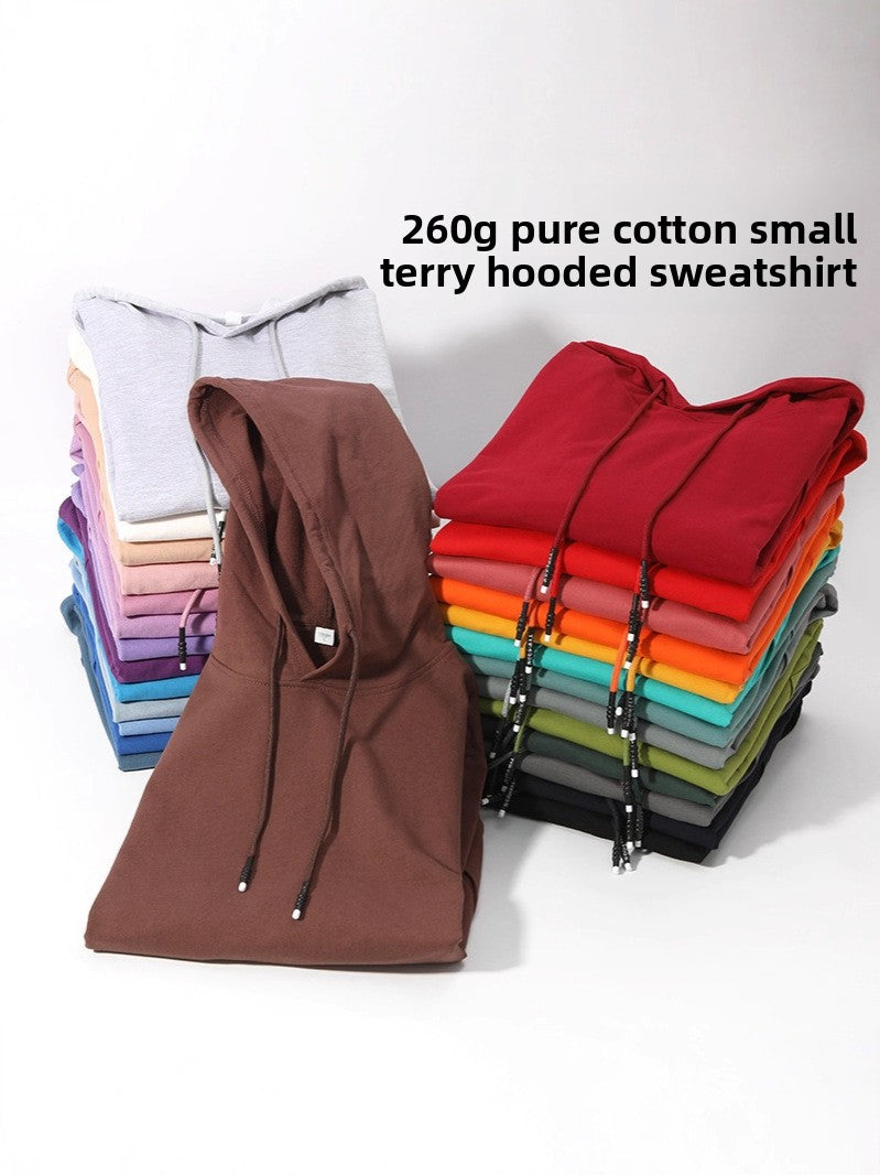Solid color crew neck terry sweatshirt