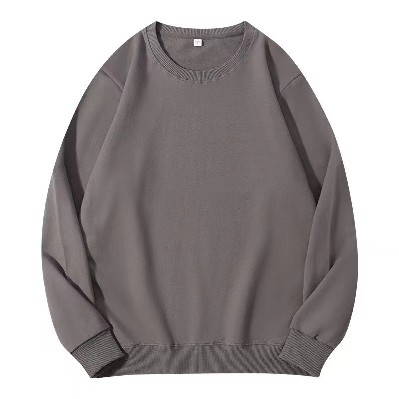 Solid color crew neck terry sweatshirt