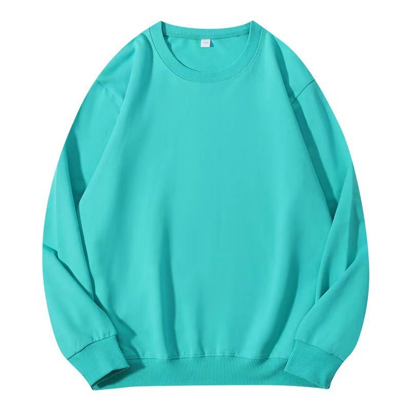 Solid color crew neck terry sweatshirt