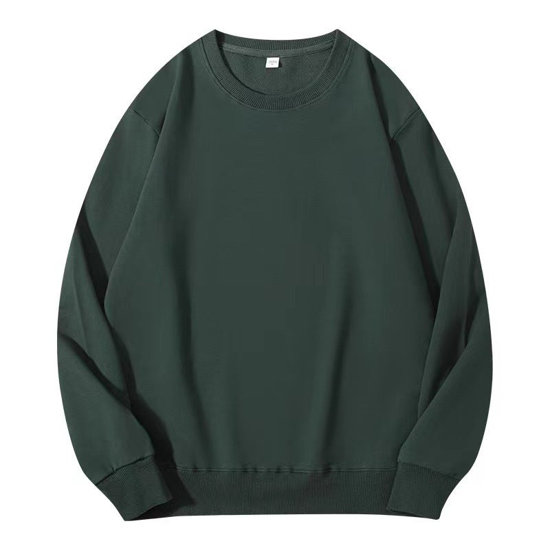 Solid color crew neck terry sweatshirt