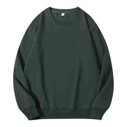 Solid color crew neck terry sweatshirt