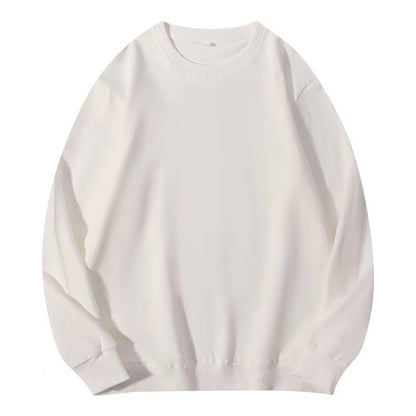 Solid color crew neck terry sweatshirt