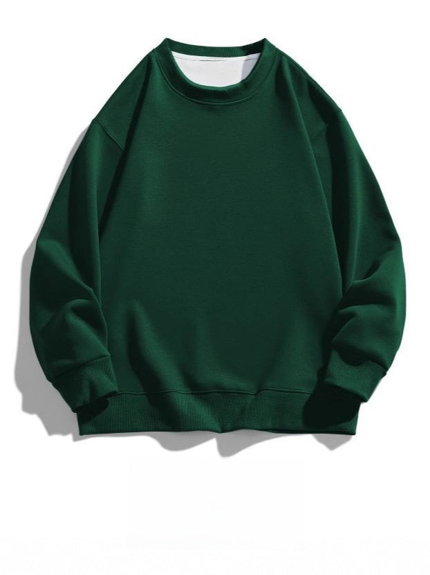 Solid color crew neck thin sweatshirt