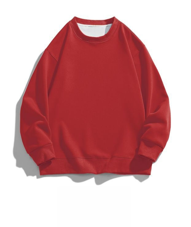 Solid color crew neck thin sweatshirt