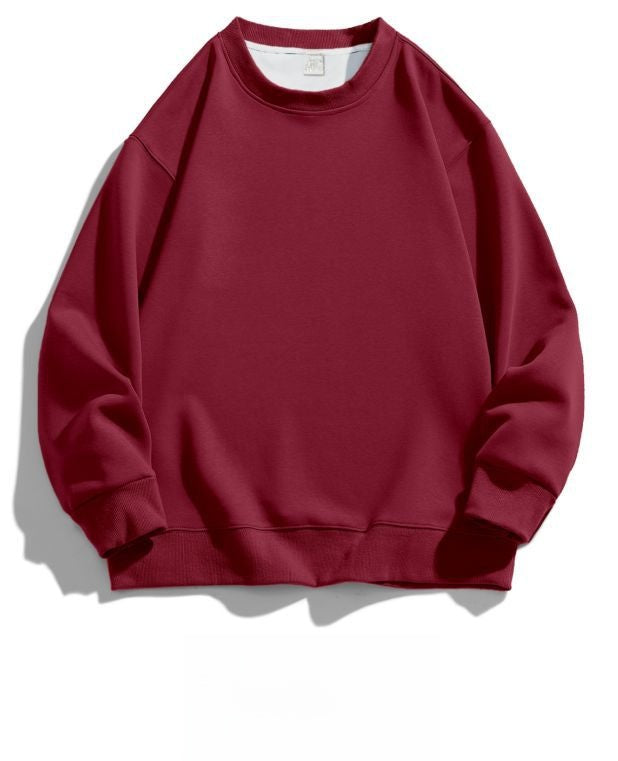 Solid color crew neck thin sweatshirt