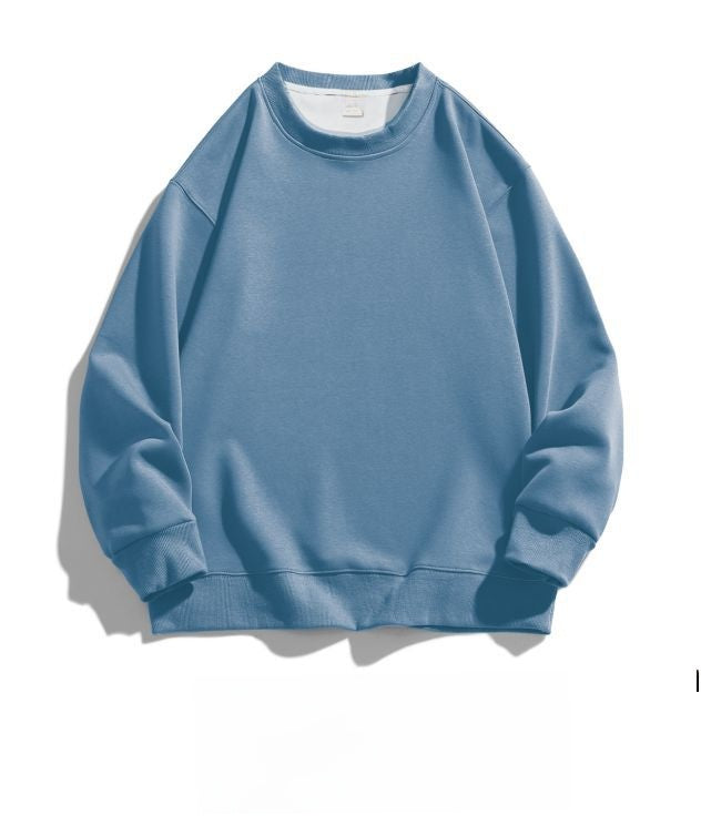 Solid color crew neck thin sweatshirt