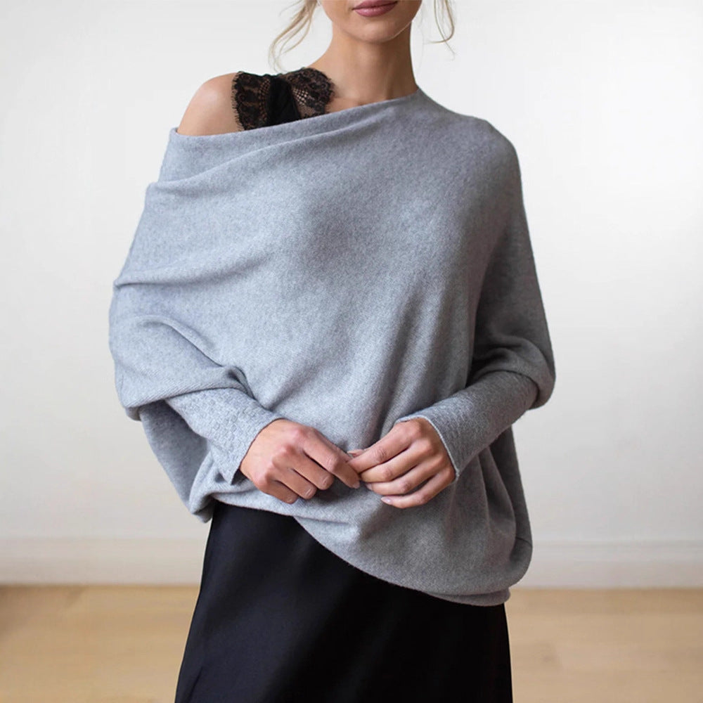 Solid Color Crewneck Pullover Sweater