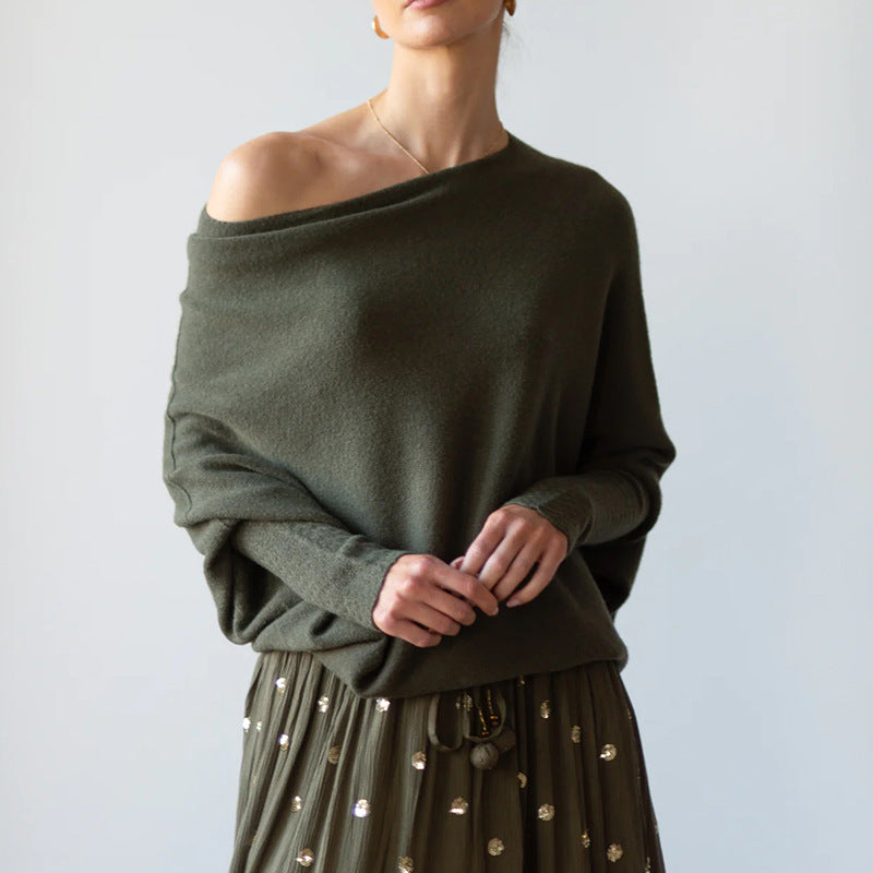 Solid Color Crewneck Pullover Sweater