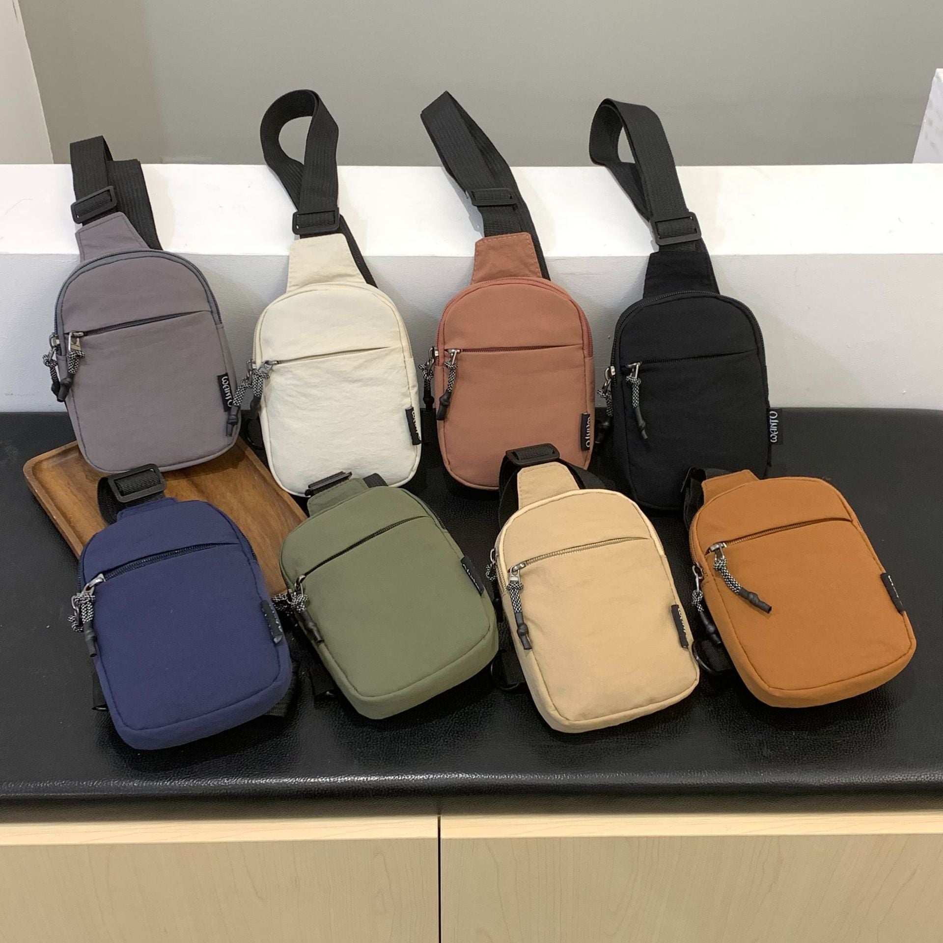 Solid-color crossbody bag
