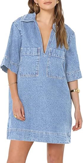 Solid-color denim skirt women's dress