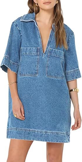 Solid-color denim skirt women's dress