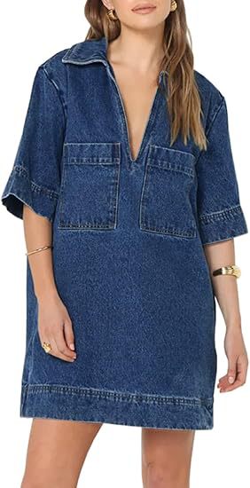 Solid-color denim skirt women's dress