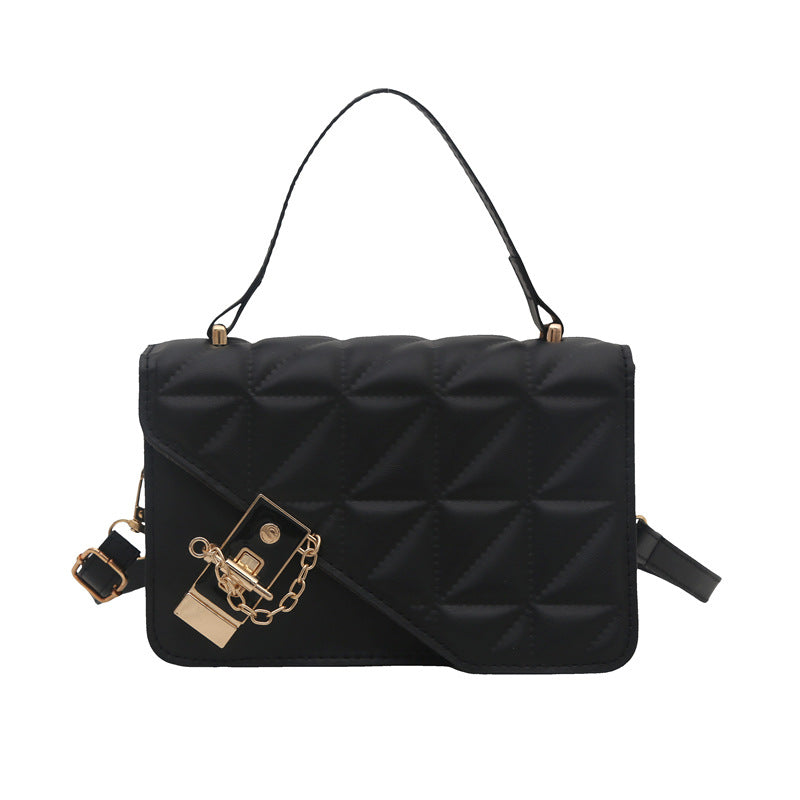 Solid-color diamond-shaped handbag for women