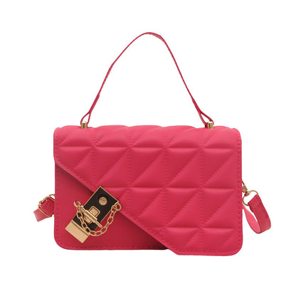 Solid-color diamond-shaped handbag for women