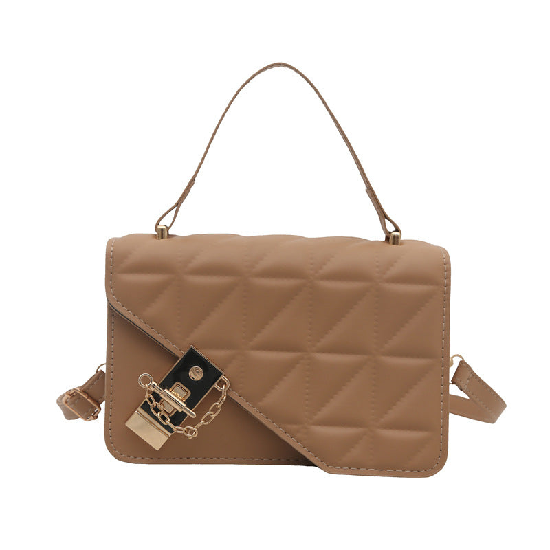 Solid-color diamond-shaped handbag for women