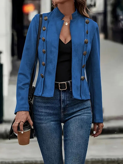 Solid Color Double-breasted Decorative Jacket