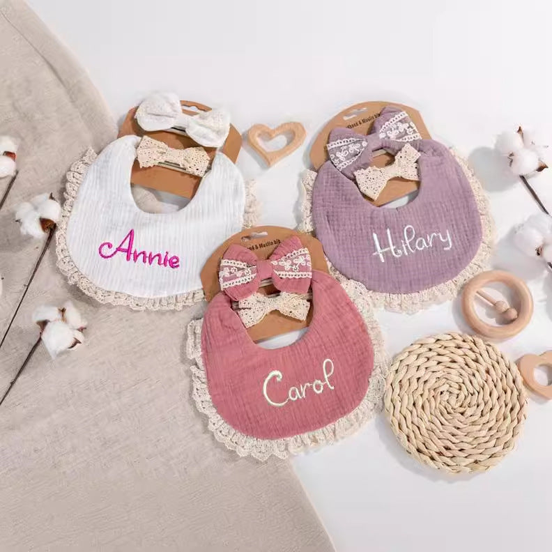 Solid color double-sided waterproof baby bibs