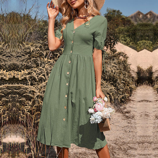 Solid-color dress