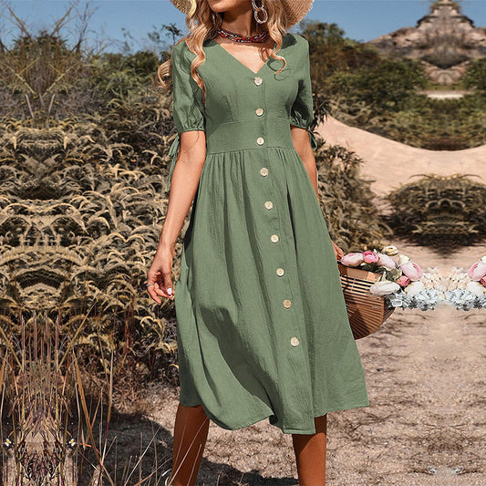 Solid-color dress