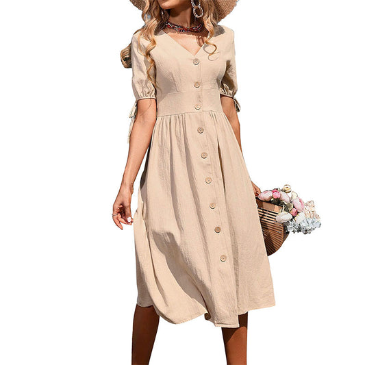 Solid-color dress