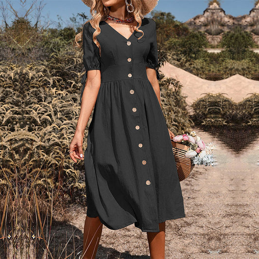 Solid-color dress
